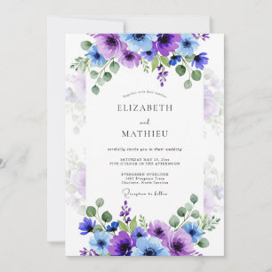 Convite Casamento de Primavera Deslumbrante com Lavanda Ro