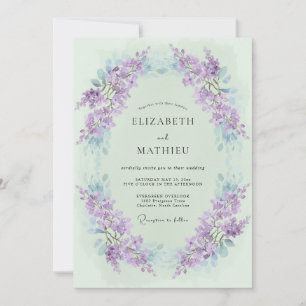 Convite Casamento de Primavera Exquisito em Verde Menta
