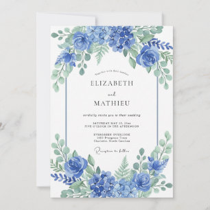 Convite Casamento de Primavera Hortênsia Viva Azure