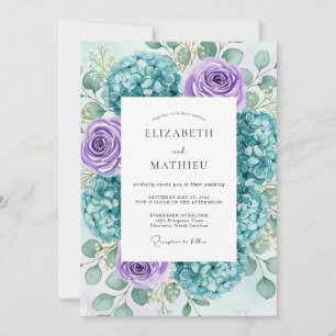 Convite Casamento de Primavera Luxuriante com Tons de Verd