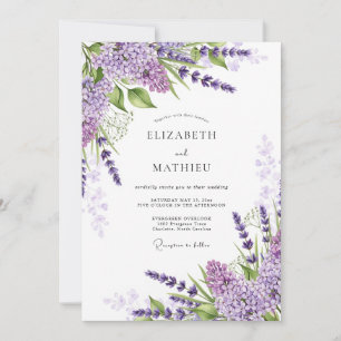 Convite Casamento de Primavera Perfumado com Lavanda
