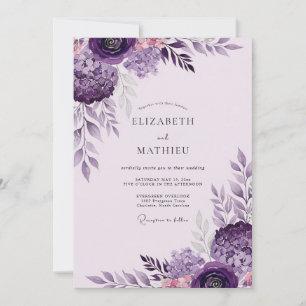Convite Casamento de Primavera Plum Noble