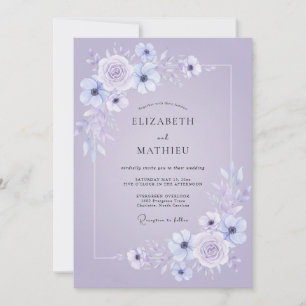 Convite Casamento de Primavera Poético Lavanda