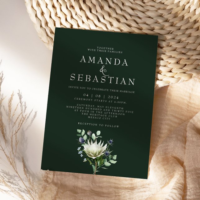 Convite Casamento De Proteína De Buquê Floral De Inverno (Criador carregado)