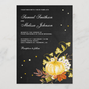 Convite Casamento de Pumpkin de outono de outono Russo Vin