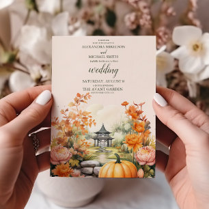 Convite Casamento de Pumpkin Floral