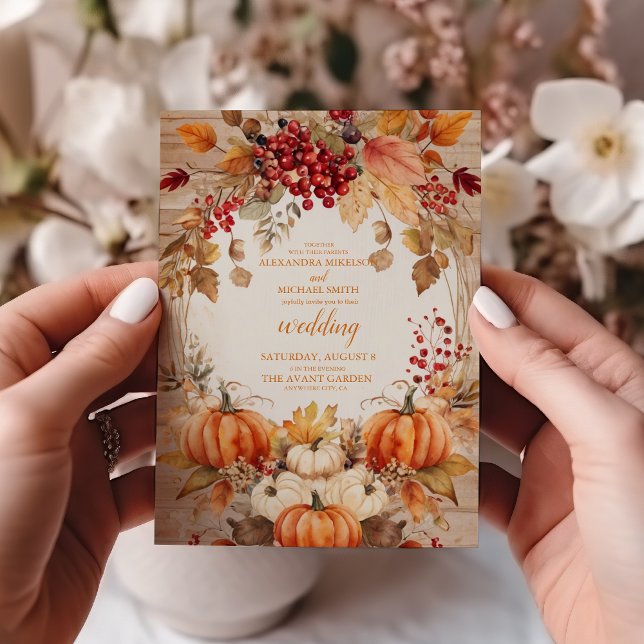 Convite Casamento de Pumpkin Floral (Criador carregado)