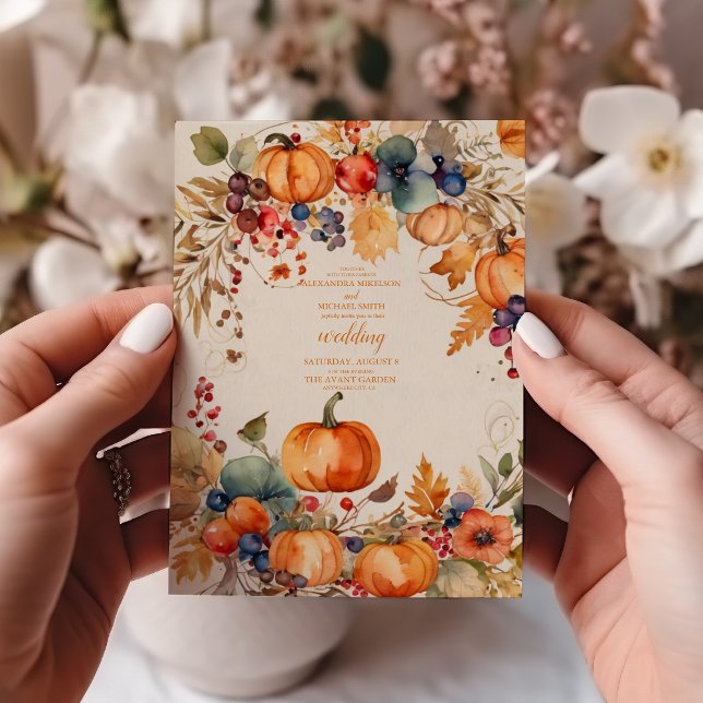 Convite Casamento de Pumpkin Floral (Criador carregado)