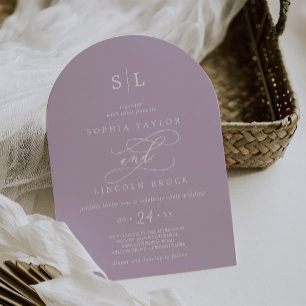 Convite Casamento de Púrpura de Verão com Lilac Arch Sophi