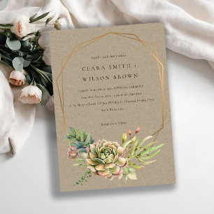 CONVITE CASAMENTO DE QUADRO DE FOLIAGEM CACTI SUCCULENTO D