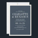 Convite Casamento de Quadro de Fronteira Azul Formal Elega<br><div class="desc">Convite para Casamento de Quadro de Fronteira Azul de Marinho Legal Elegante Clássico</div>