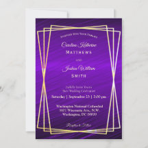 Casamento de Quadro Dourado Roxo Moderno