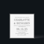 Convite Casamento de Quadro Formal de Fronteira Negra Clás<br><div class="desc">Convite Formal de Casamento de Frame de Fronteira Negra Clássica Elegante</div>