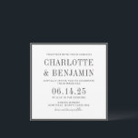 Convite Casamento de Quadro Formal de Fronteira Negra Clás<br><div class="desc">Convite Formal de Casamento de Frame de Fronteira Negra Clássica Elegante</div>