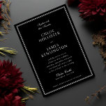 Convite Casamento de Quadro Negro Formal Clássico Elegante<br><div class="desc">Elegante Clássico Formal Negro Quadro Branco Modelo de Convite para Casamento</div>