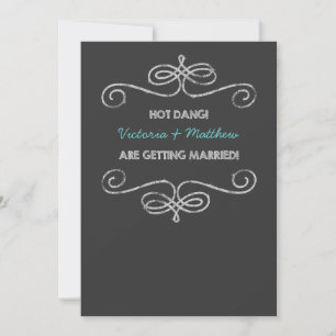 Convite Casamento de Quadro Negro Vintage Hot Dang