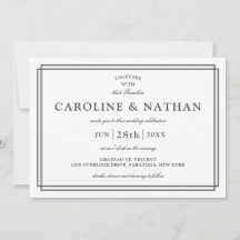 Casamento de Quadro Simples Elegante Branco Clássi