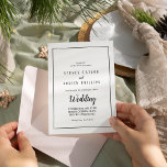 Convite Casamento de quadros informais minimalista simples<br><div class="desc">Este simples convite de casamento de quadro informal minimalista é perfeito para um casamento elegante. O clássico design apresenta uma estrutura básica de borda e tipografia rústica em preto e branco com um aspecto mínimo moderno. QSD112</div>