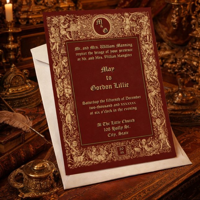 Convite Casamento de Querubins Neo Renascimento Era Vitori (Criador carregado)