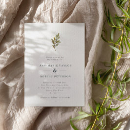 Convite Casamento de Ramo de Oliva Russo Minimalista