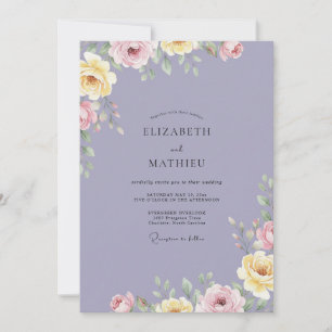 Convite Casamento de Ranúnculo Eucalipto Lavanda