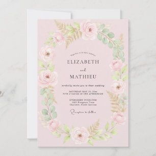 Convite Casamento de Ranunculus Champagne com Eucalipto Su