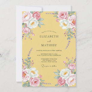 Convite Casamento de Ranunculus Eucalipto Rosa Macio Mante