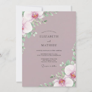 Convite Casamento de Ranunculus Eucalipto Rosa-Velha Empoe