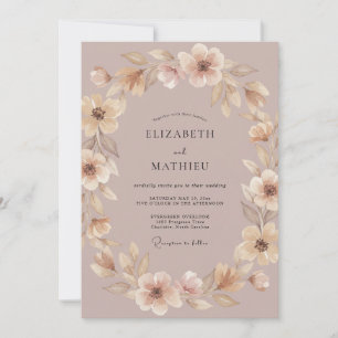 Convite Casamento de Ranunculus Eucalipto Silver Blush