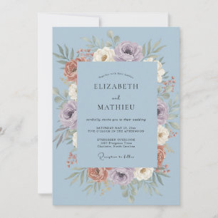 Convite Casamento de Ranunculus Eucalypto Cornflower Empoe