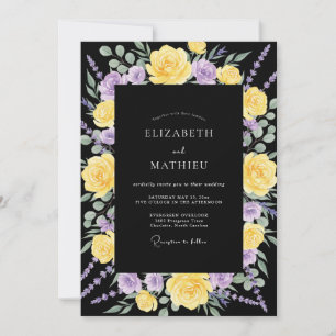 Convite Casamento de Ranunculus Roxo Preto Eucalipto Silen