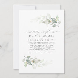 Convite Casamento de Recepção Botianical Greenery Noite