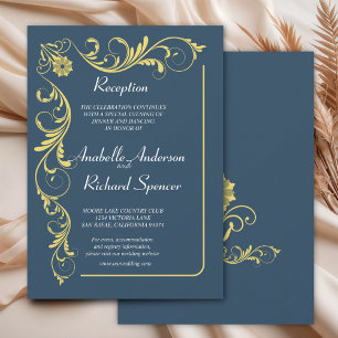 Convite Casamento de Recepção Victoriana Elegante