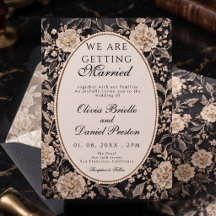 Casamento de renda floral preta e creme elegante c