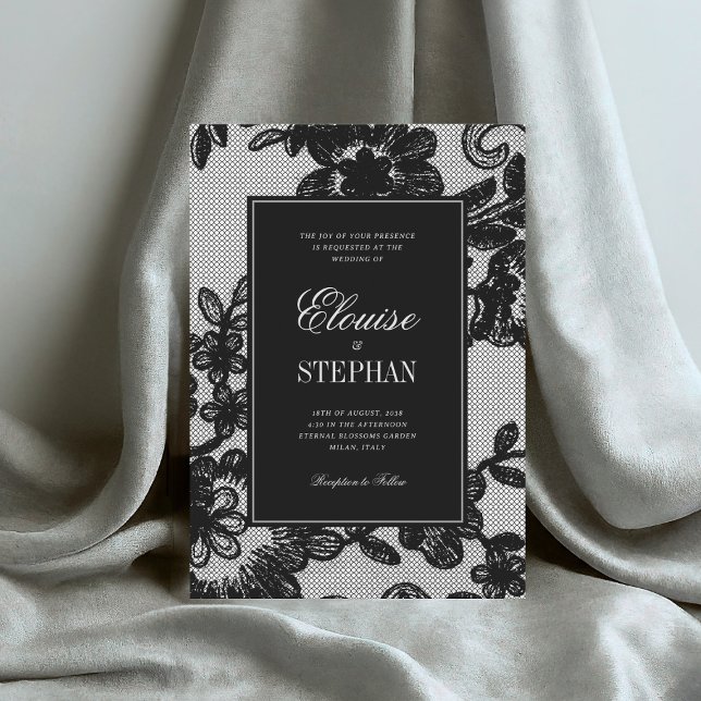 Convite Casamento de Renda Vintage (Criador carregado)