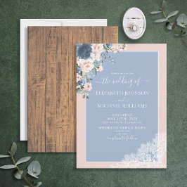Convite Casamento de rendas de madeira rusticada com pince