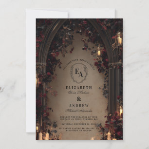 Convite Casamento de Romance Gótico com Velas