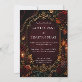 Convite Casamento de Romance Sombrio Gótico