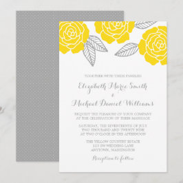 Convite Casamento de Rosa Amarelo e Cinza