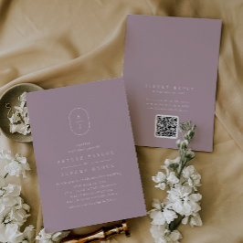 Convite Casamento de Rosa com Lilac Dusty do Código HQR Mi
