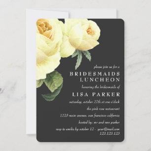 Convite Casamento de Rosa de Bridesmaid Luncheon, Cinza