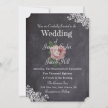 Casamento de Rosa de Estilo de Chalkboard Elegante