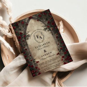 Convite Casamento de Rosa do Archway escuro