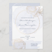Casamento de Rosa Dusty Blue Watercolor