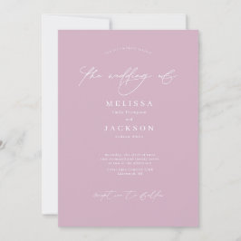 Convite Casamento de Rosa Dusty com script minimalista