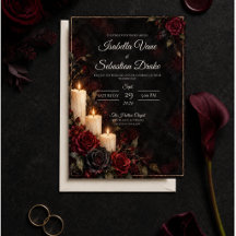 Casamento de Rosa Gótica com Velas Aceso