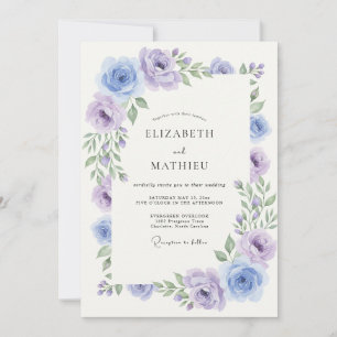 Convite Casamento de Rosa Lavanda Sonhadora de Primavera