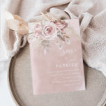 Convite Casamento de Rosa moderno e Rosa de de água<br><div class="desc">Rosa moderno Dusty & Blush Rosa Watercolor Convite para Casamento Ver coleção correspondente em Niche e Nest Store</div>