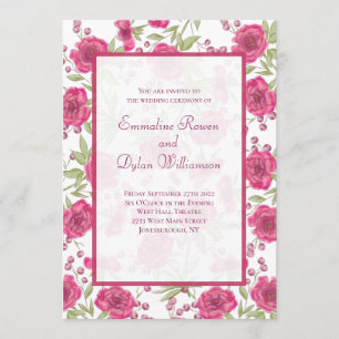 Convite Casamento de Rosa Rosa Brilhante