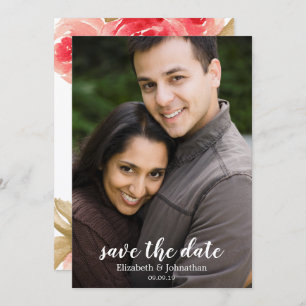 Convite Casamento de Rosa vermelha de Aquarela Elegante Sa